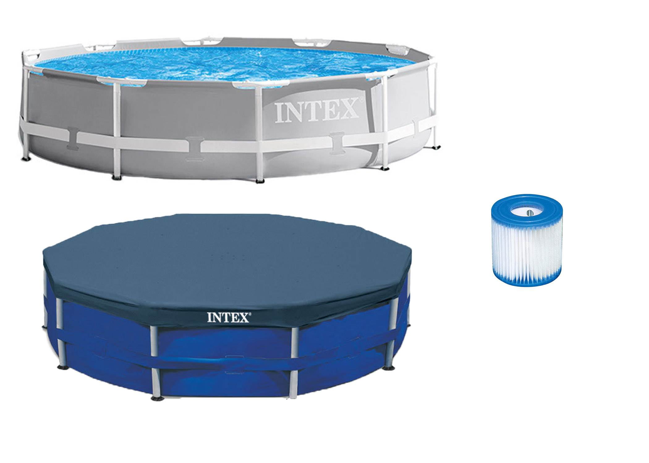 Intex 10ft x 10ft x 30in w/ Foot Round Pool Cover and Filter Cartridge Walmart.com