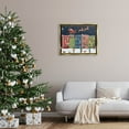 thumbnail image 2 of Snowy Christmas Town Santa Overhead Holiday Graphic Art Metallic Gold Framed Art Print Wall Art, 2 of 6