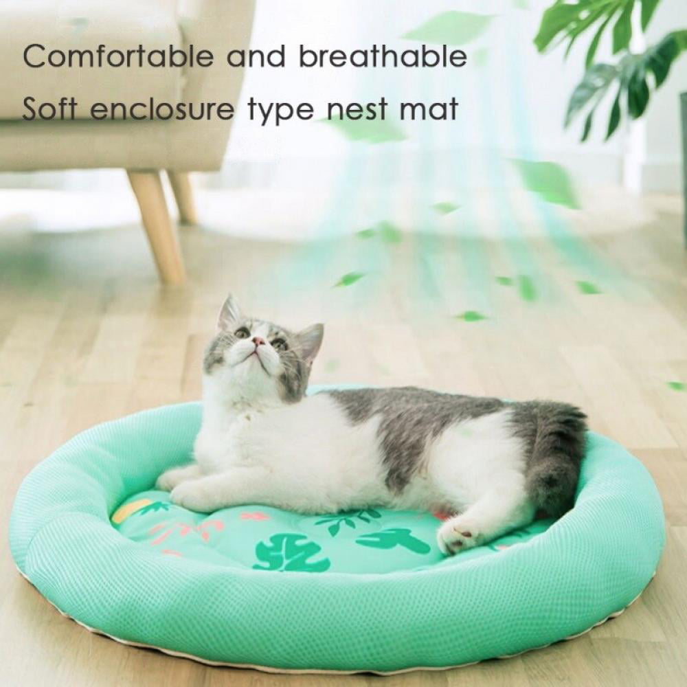 HERCHR Cat Bed Ice Pad Pet Pot Aluminum Basin Summer Cool Sleeping House Supplies,Silver