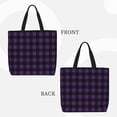 thumbnail image 2 of Fotbe Purple Black Plaid Bolsa Tote con Estampado para Mujer, Bolsos con Cremallera, Bolsa de Hombro Casual de Gran Capacidad con Bolsillos Internos, 2 of 7