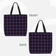 thumbnail image 2 of Fotbe Purple Black Plaid Bolsa Tote con Estampado para Mujer, Bolsos con Cremallera, Bolsa de Hombro Casual de Gran Capacidad con Bolsillos Internos, 2 of 7