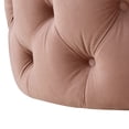 thumbnail image 5 of Inspired Home Tracy Velvet Cocktail Ottoman Allover Tufted Round Castered Legs Contemporary, Blush, 5 of 7