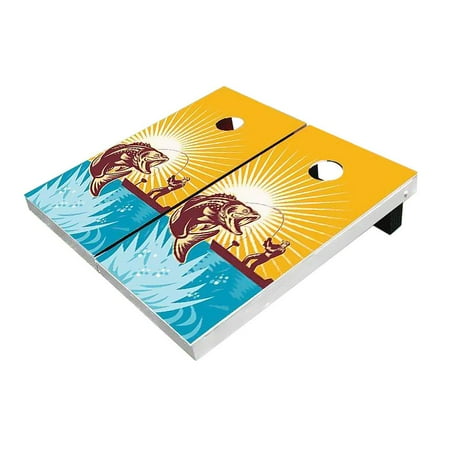 Skip's Garage Red Fish Solid Wood Cornhole Board Set