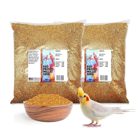 Morning Bird Red Proso Millet Bird Seeds 18 lbs (2-Pack, 9 lbs Each) – Healthy & Nutritious Pet Bird Food - Bird Seeds for Feather Growth – Perfect for Finches, Parakeets & Other All Pet Birds