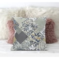 thumbnail image 3 of Arizona Floral Patches Suede Zippered Pillow with Insert in Navy Orange, 3 of 3