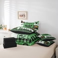 thumbnail image 4 of Erosebridal Retro Cabin Farmhouse Bedding Sets Twin Size,Hunting Theme Comforter Sets with Sheets,Green Buffalo Decorative,Reversible,7pcs, 4 of 5