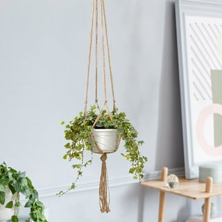 2pcs 47 Inches Plant Flower Hanger Macrame Jute for Indoor Outdoor Ceiling Deck Balcony Round and Square Pots