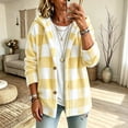 thumbnail image 5 of Admvng Women's Checkered Jacket Hooded Long Sleeve Casual Warm Outerwear, 5 of 9