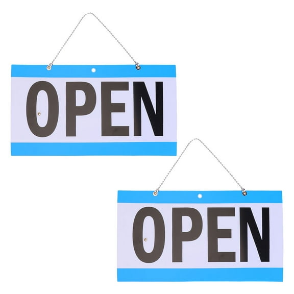 Zehuanyu  2 Pcs Business Instruction Sign Signs Neon Open for Office Work Blue