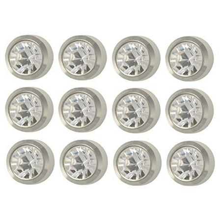 - Surgical Steel 4mm Ear piercing Earrings studs 12 pair April Diamond White Metal by, 12 PAIRS By Caflon