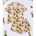 thumbnail image 2 of qelini 2 Piece Pajama Set for Women Button Down Sleepwear Short Sleeve Loungewear Christmas Print Homewear, 2 of 4