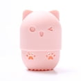 thumbnail image 1 of Estuche para guardar huevos de maquillaje de belleza, funda protectora portátil de silicona para viajes, caja de almacenamiento a prueba de polvo Meow puff, 1 of 6