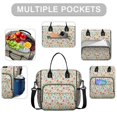 thumbnail image 2 of Pioneer Flower Floral Print Pattern Insulated Leakproof Lunch Box for Women, Large Lunch Bag for Tween Teen Adult, Loncheras Para Mujer for Work Beach Travel Picnic Camping, 2 of 5