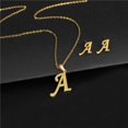 thumbnail image 4 of Collar con colgante de inicial para mujer, Gargantilla sencilla de acero inoxidable con 26 letras del alfabeto, Color dorado, A-Z, 4 of 4