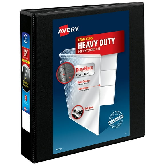 Avery Heavy-Duty View Binder, 1.5" One Touch Slant Rings, 1 Black