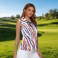 thumbnail image 3 of Aplkyhs Patriotic Zebra Women's Golf Shirt and Sun Visor Hat Set Moisture-Wicking Breathable Sleeveless Golf Shirt Adjustable UV Protection Sun Visor for Golf,Tennis,Hiking,Running,Daily Casual Wear, 3 of 7