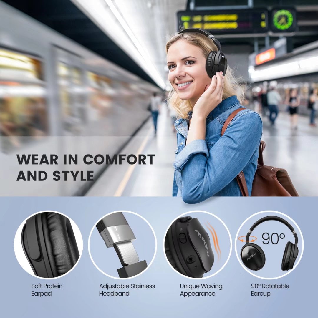 mpow h5 active noise cancelling headphones