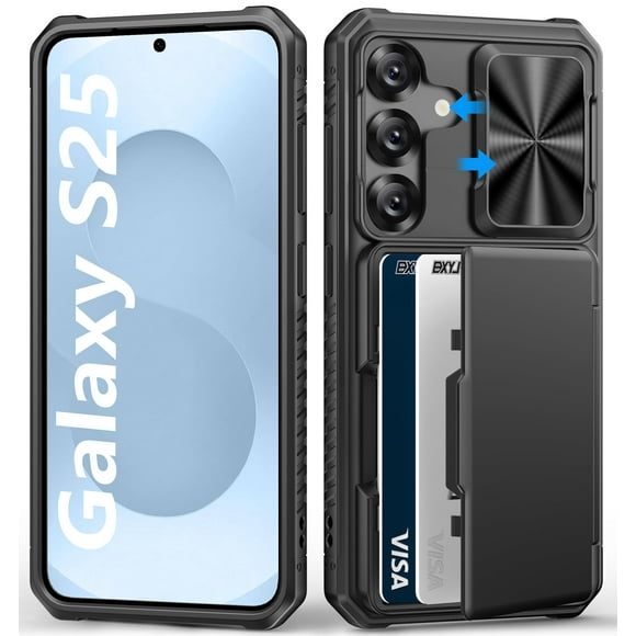 Funda de teléfono BXYJY para Samsung Galaxy S25 Wallet RFID negra