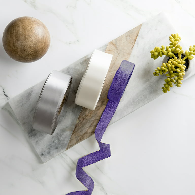 10Yards Organza Satin Ribbon Gold Silver Line Ribbons Christmas Craft  Decoration