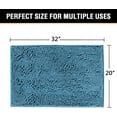 thumbnail image 2 of 20" X 32" Chenille Shaggy Bath Rug, Door Mat, Efficient Water Absorption, Thick, Anti-Slip and Plush Bath Mat for Bathroom, Living Room and Laundry Room (Dark Teal), 2 of 6