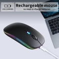 thumbnail image 4 of Wireless Bluetooth  – Rechargeable, Silent, Dual Mode (Bluetooth 5.2 & USB) with LED Lights – Portable for Laptop, Desktop, & Tablet(Black), 4 of 8