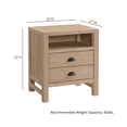 thumbnail image 5 of Alaterre Furniture Arden 2-Drawer Light Driftwood Pine Wood Nightstand, 5 of 11