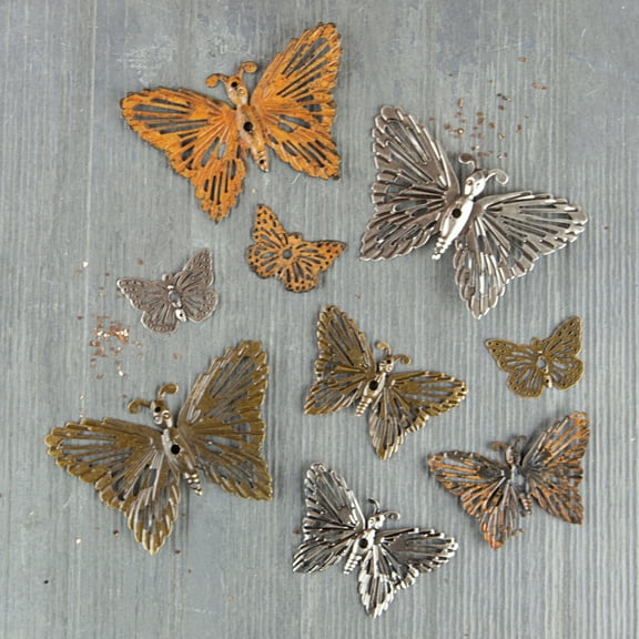 PRIMA MARKETING INC Mechanicals: Grungy Butterflies - 9 pcs UPC 655350963408