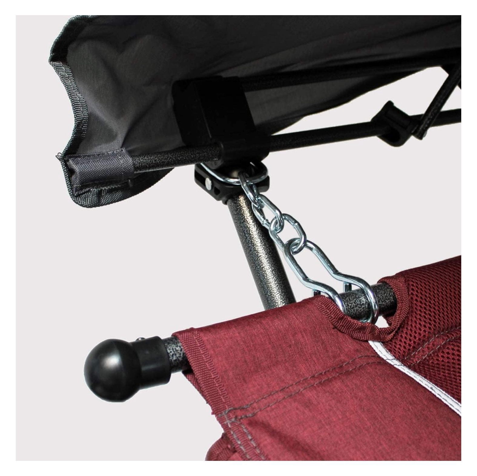 Limited Portable Folding Metal Framed Hammock with a Retractable Canopy, Perfect for Camping, Patio, Outdoor, and Relaxing, Side Pockets Included, Red (Pack of 1)