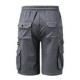 thumbnail image 6 of WREESH Men's Cargo Shorts Drawstring Elastic Waist Pocket Hoodie Overalls Sport Shorts Quarter Shorts Outdoor Workout Shorts Gray, 6 of 8