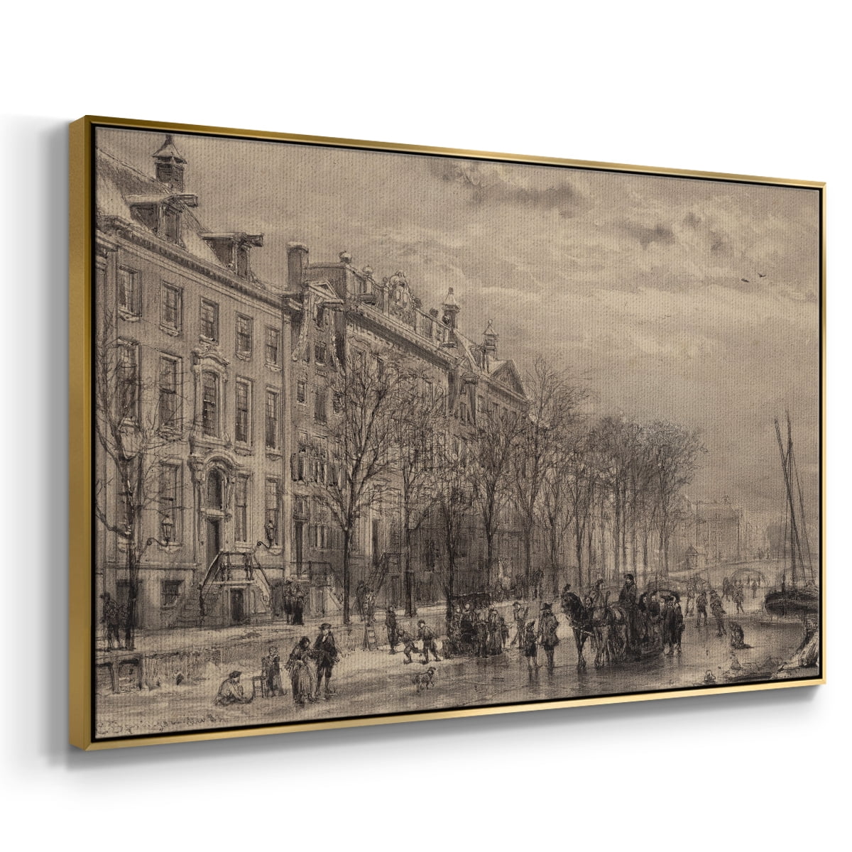 Vintage Landscape-CCXXXIII By Wexford Home Framed in Gold Wood Gallery Wrapped Canvas 25 in. x 37 in.