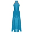 thumbnail image 7 of iiniim Women's Long Lyrical Dance Contemporary Costume Sleeveless Split Maxi Dress Ballroom Dancewear Light Blue XL, 7 of 7