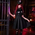 thumbnail image 5 of Halloween Costume， Women's Sexy Officer Halloween Costume for Nightclub Bar Stage Role Play Black Cosplay Outfits Costumes For Halloween Halloween Dress Up Halloween Decor Party Outfit, 5 of 5
