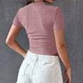 thumbnail image 4 of Womens Tops Women's Fashionable and Simple Crop Top with Exposed Navel High Neck Mesh Versatile Top Shirts for Women, 4 of 5