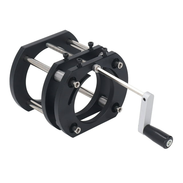 Aluminum Alloy Router Lift with 4-Claw Grip, Stainless Steel Support Rod - Adjustable Height Up to 54mm, 64-66mm Clamping Diameter for Precision Woodworking Router Tables, Includes Hand Crank &
