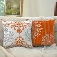 thumbnail image 5 of Decorative Throw Pillow Covers 20x20 inch Set of 4,Orange and White Modern Simple Square Pillow Case Cushion Cover for Sofa Couch Farmhouse Outdoor Living Room, 5 of 6