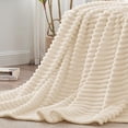 thumbnail image 7 of ROSEKIND Lightweight Breathable 300GSM 3D Striped Flannel Throw Blanket, for Sofa Couch Bed,40x60inch, 7 of 7