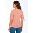 thumbnail image 2 of Jessica London Women's Plus Size Stretch Cotton Tie Sleeve Square Neck Tee, 2 of 4