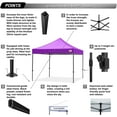 thumbnail image 2 of ABCCANOPY 10' x 10' Purple Outdoor Commercial Instant Shelter Metal Patio Pop-Up Canopy, 2 of 8