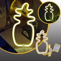 Giyblacko Party Light-up Decoration LED Pineapple Neon Signs Decor Night Light Warm White Wall Decor Neon Light Signs Battery USB Powered For Room Decoration
