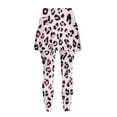 thumbnail image 5 of SCRAWLGOD Leopard Print Pink Black Women's Fashion Skirted Leggings Breathable Stretchy Athletic Tights High Waist Elastic Pickleball Skorts Leggings for Vacation Camping, S, 5 of 7