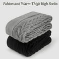 thumbnail image 5 of Loritta 2 Pairs Womens Thigh High Cable Knitted Long Socks Winter Boot Stockings over Knee Leg Warmers Size 6-9, 5 of 6