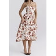 thumbnail image 6 of Women's Floral Print Spaghetti Strap Midi Dress Ruched Pocketed Zipper 95% polyester 5% elastane for Spring Summer, 6 of 21