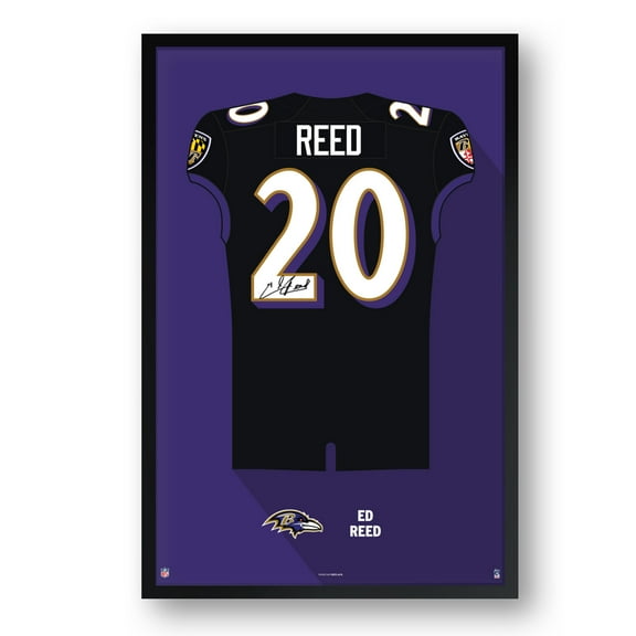 Ed Reed Baltimore Ravens Framed 14" x 20" Retired Jersey Art Print