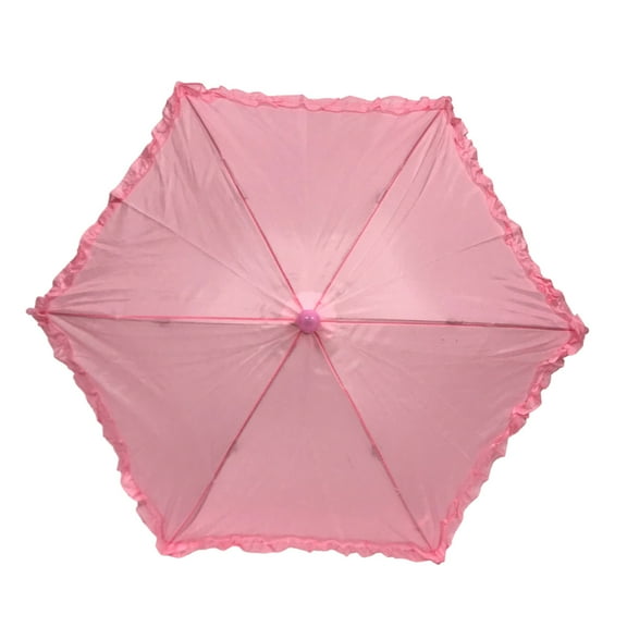 Light Pink Umbrella with Ruffle 14.5" (Each)