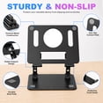 thumbnail image 6 of FIASON 1 Pack Black Large Laptop Stand, Aluminum Alloy Adjustable Foldable Notebook Riser, Ventilated Cooling Desk Holder with Anti-Slip Pads, Ergonomic Computer Stand Compatible with 8-16.3" Laptops, 6 of 8