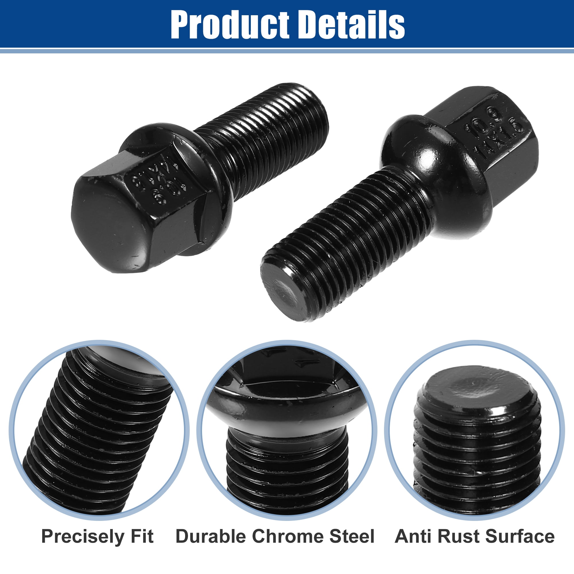 Unique Bargains Extended Wheel Lug Bolts for VW and for Audi M14x1.5 Pack of 20