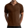 thumbnail image 4 of Vivianyo HD Short Sleeve Shirt for Men,Big Men's Solid Color Lapel Loose And Thin Daily Casual Shirt, 4 of 8