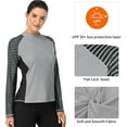 thumbnail image 3 of Alove Women's Stripe Swimwear Top Long Sleeves Rash Guard UPF 50 Swim Shirt, 3 of 5