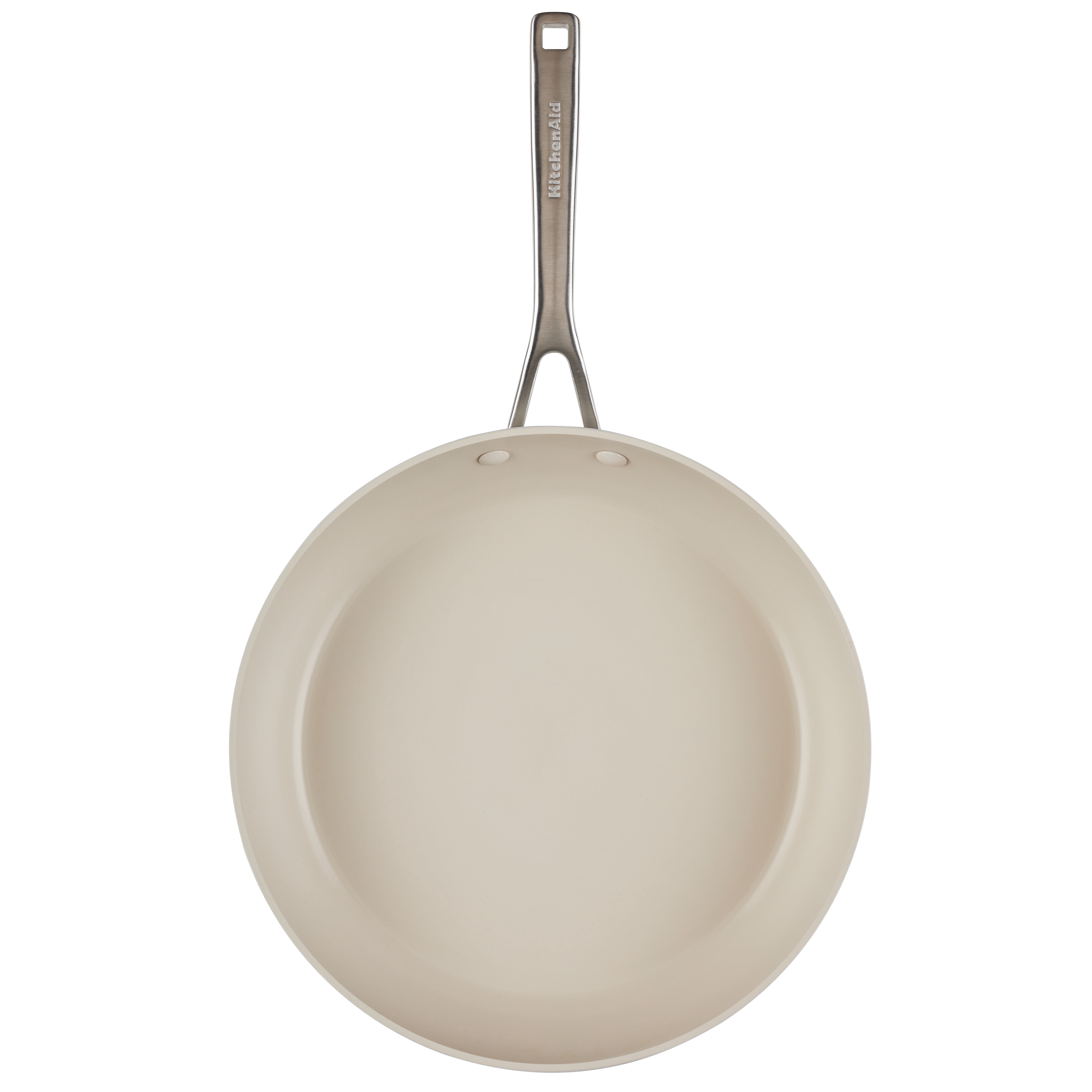 KitchenAid Hard Anodized 12.25 Inch Ceramic Nonstick Frying Pan, Oven Safe to 500°F, Porcelain White