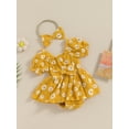 thumbnail image 4 of Elippeo Baby Girls Summer 3 6 12 18 Months Romper Dress Short Sleeve Daisy Print Sweet Romper with Headband, 4 of 10